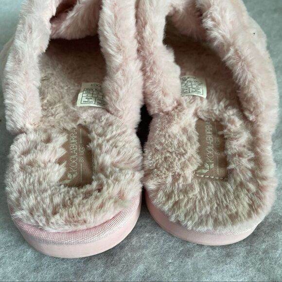 Koolaburra UGG Ballia Fur Slides Pink Women Size 8 Fuzzy Slip On Shoes Slippers - Picture 5 of 7